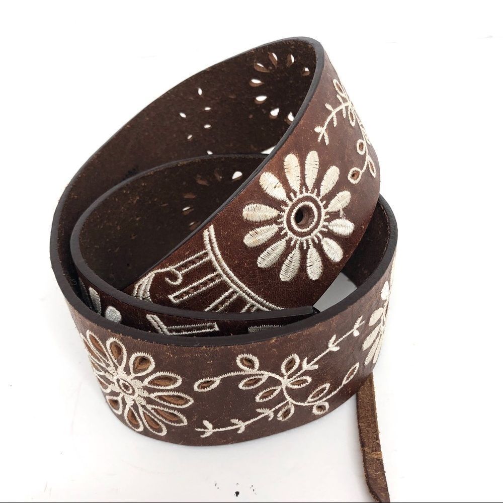 J Crew embroidered leather boho wester tassel belt - Picture 4 of 8
